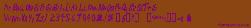 Bloodsuckers Font – Purple Fonts on Brown Background