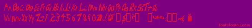 Bloodsuckers Font – Red Fonts on Purple Background