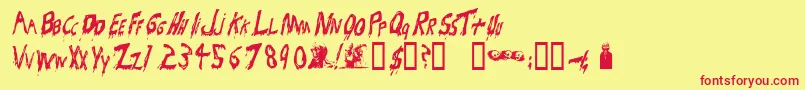 Bloodsuckers Font – Red Fonts on Yellow Background