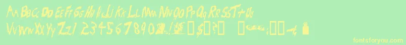 Bloodsuckers Font – Yellow Fonts on Green Background