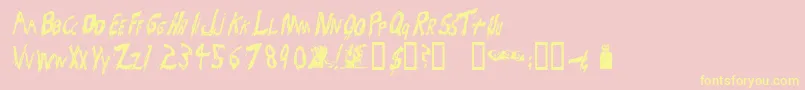 Bloodsuckers Font – Yellow Fonts on Pink Background