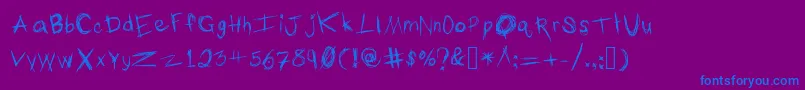 TheTypingOfAMadman Font – Blue Fonts on Purple Background