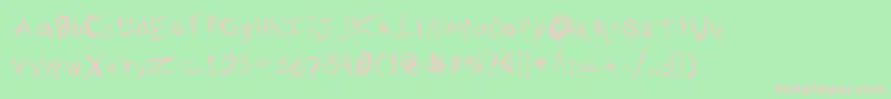 フォントTheTypingOfAMadman – 緑の背景にピンクのフォント