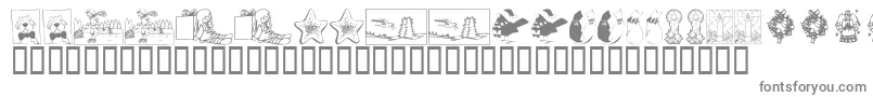Fonte KrChristmas2002Dings5 – fontes cinzas em um fundo branco