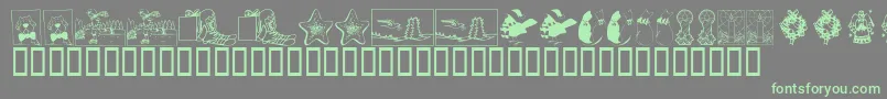 Fonte KrChristmas2002Dings5 – fontes verdes em um fundo cinza