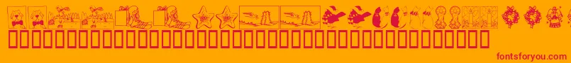 Więcej informacji o czcionce KrChristmas2002Dings5 Czcionka KrChristmas2002Dings5 – czerwone czcionki na pomarańczowym tle