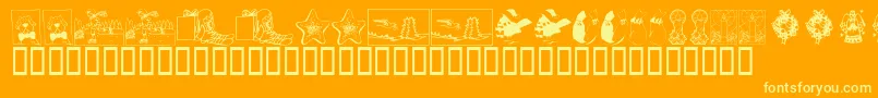 KrChristmas2002Dings5 Font – Yellow Fonts on Orange Background