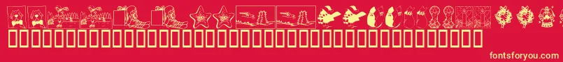 KrChristmas2002Dings5 Font – Yellow Fonts on Red Background