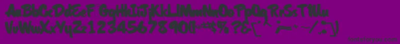 フォントCoolhandlukeBold – 紫の背景に黒い文字