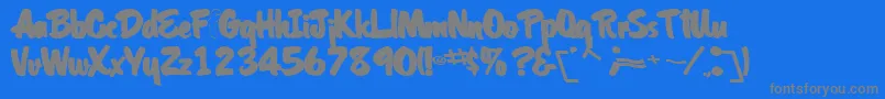 CoolhandlukeBold-Schriftart – Graue Schriften auf blauem Hintergrund