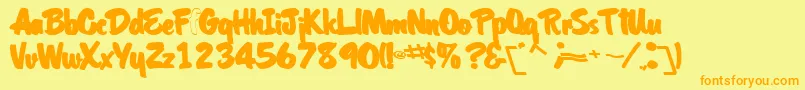 CoolhandlukeBold Font – Orange Fonts on Yellow Background