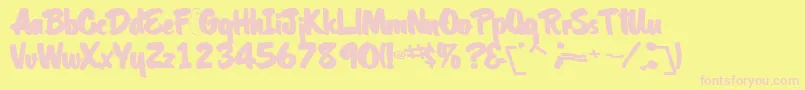 CoolhandlukeBold Font – Pink Fonts on Yellow Background