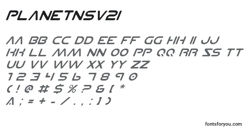 A fonte Planetnsv2i – alfabeto, números, caracteres especiais