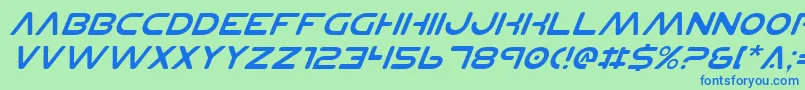 Planetnsv2i Font – Blue Fonts on Green Background