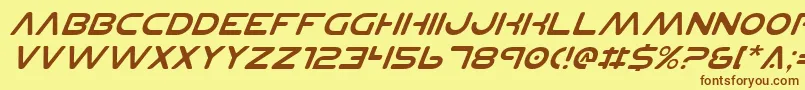 Planetnsv2i Font – Brown Fonts on Yellow Background