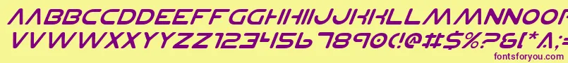 Planetnsv2i Font – Purple Fonts on Yellow Background