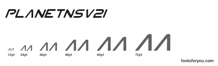 Размеры шрифта Planetnsv2i