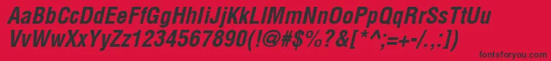 ArenaCondensedBoldItalic Font – Black Fonts on Red Background