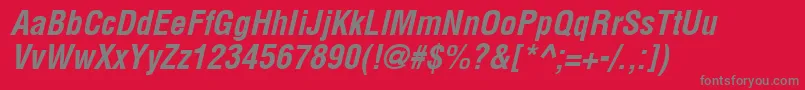 ArenaCondensedBoldItalic Font – Gray Fonts on Red Background