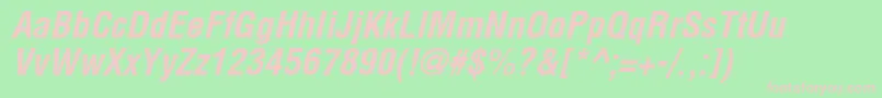 ArenaCondensedBoldItalic Font – Pink Fonts on Green Background