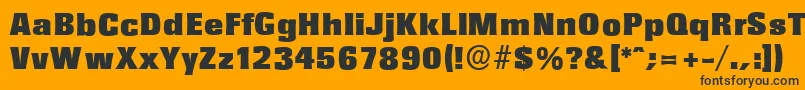 RochesterserialBlackRegular-Schriftart – Schwarze Schriften auf orangefarbenem Hintergrund