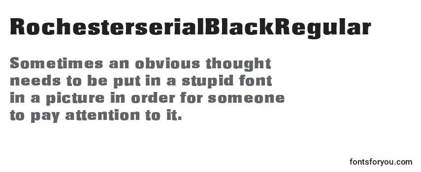 Review of the RochesterserialBlackRegular Font