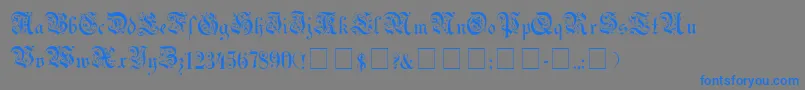 UechiGothic-Schriftart – Blaue Schriften auf grauem Hintergrund