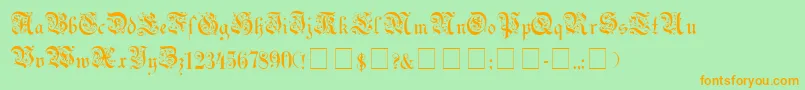 UechiGothic Font – Orange Fonts on Green Background