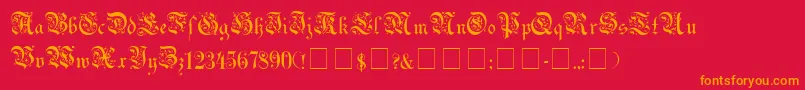 UechiGothic Font – Orange Fonts on Red Background