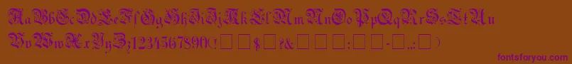 UechiGothic Font – Purple Fonts on Brown Background