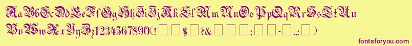 UechiGothic Font – Purple Fonts on Yellow Background