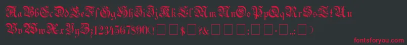 UechiGothic-Schriftart – Rote Schriften auf schwarzem Hintergrund