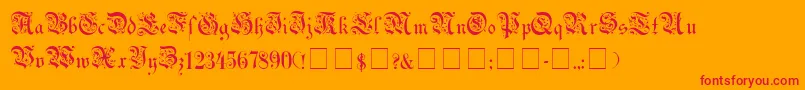 UechiGothic Font – Red Fonts on Orange Background