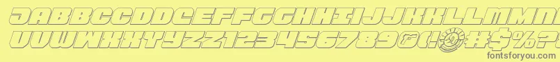 Tauro3Dital11 Font – Gray Fonts on Yellow Background