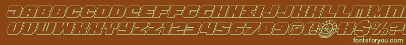 Tauro3Dital11 Font – Green Fonts on Brown Background