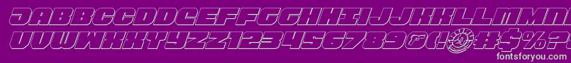 Tauro3Dital11 Font – Green Fonts on Purple Background