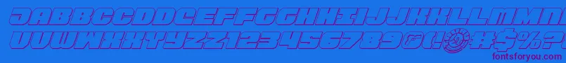 Tauro3Dital11-Schriftart – Violette Schriften auf blauem Hintergrund