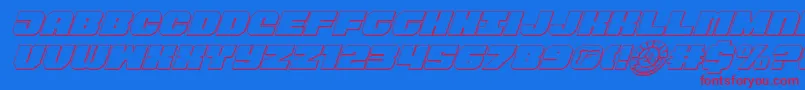 Tauro3Dital11 Font – Red Fonts on Blue Background