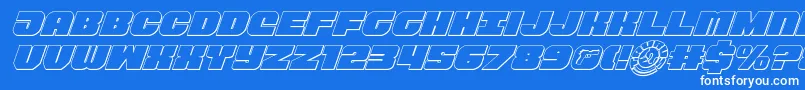 Tauro3Dital11 Font – White Fonts on Blue Background