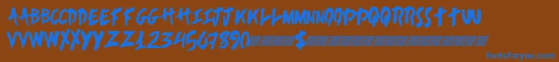 Alertnotice Font – Blue Fonts on Brown Background