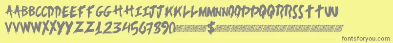 Alertnotice Font – Gray Fonts on Yellow Background