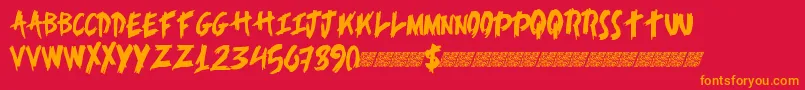 Alertnotice Font – Orange Fonts on Red Background