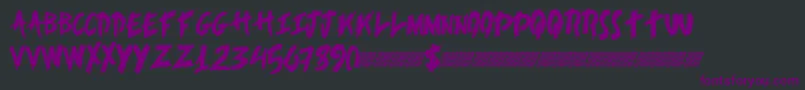 Alertnotice-Schriftart – Violette Schriften auf schwarzem Hintergrund