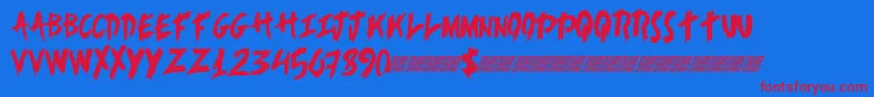 Alertnotice Font – Red Fonts on Blue Background