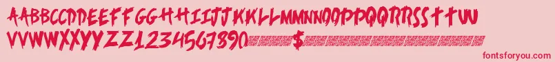 Alertnotice Font – Red Fonts on Pink Background