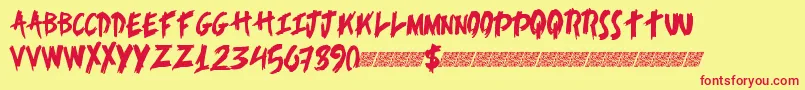 フォントAlertnotice – 赤い文字の黄色い背景