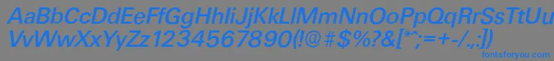 フォントUltimateserialMediumItalic – 灰色の背景に青い文字