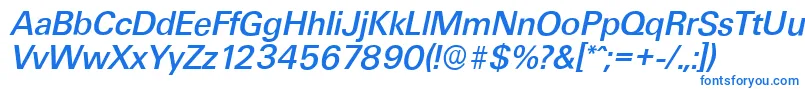 フォントUltimateserialMediumItalic – 白い背景に青い文字