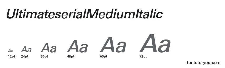Размеры шрифта UltimateserialMediumItalic
