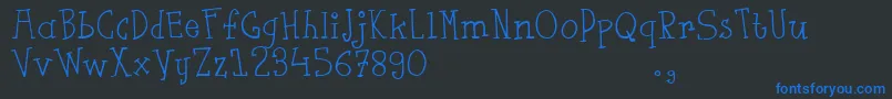 Fsaustrial Font – Blue Fonts on Black Background